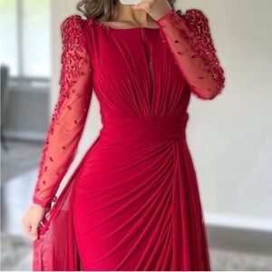 Elegant Red Evening Gown